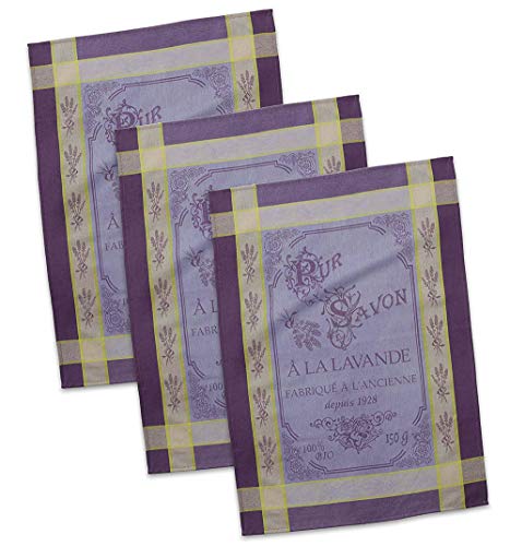 Cotton French Jacquard Dish Towels, 20x28 Set of 3, Decorative Tea Towels for Everyday Kitchen Cooking and Baking